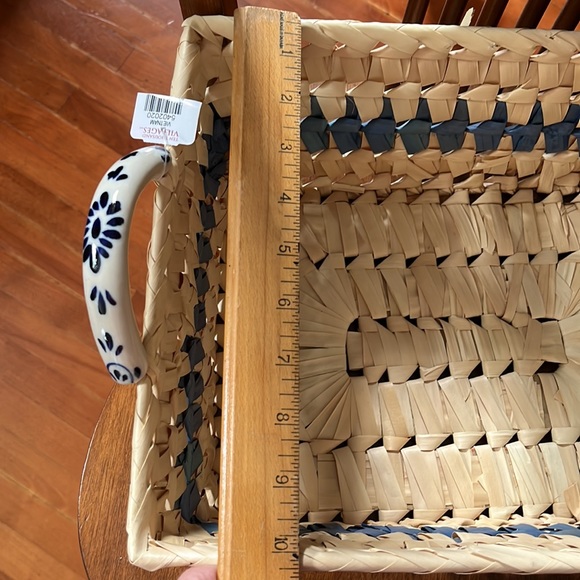 NWT 10,000 Villages Basket ceramic handles - Picture 2 of 8